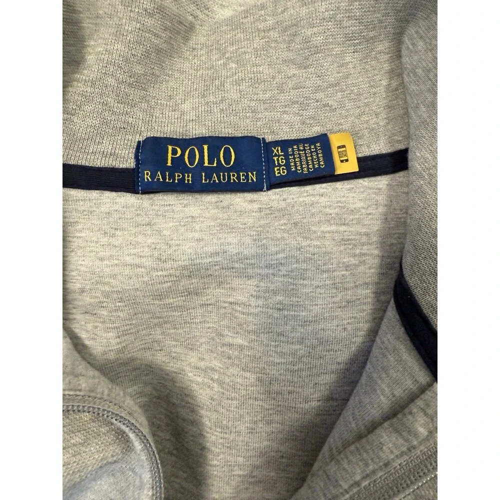 Polo Ralph Lauren‎ Men's Size XL Double Knit Track Jacket Navy Striped